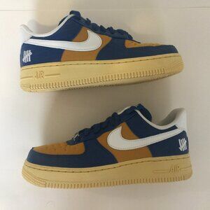 NIKE Air Force 1 AF-1 Dunk Low Undefeated Court Blue White GoldTone Womens 6.5